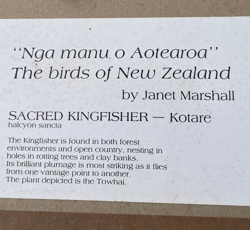 Vintage Kotare Kingfisher Print