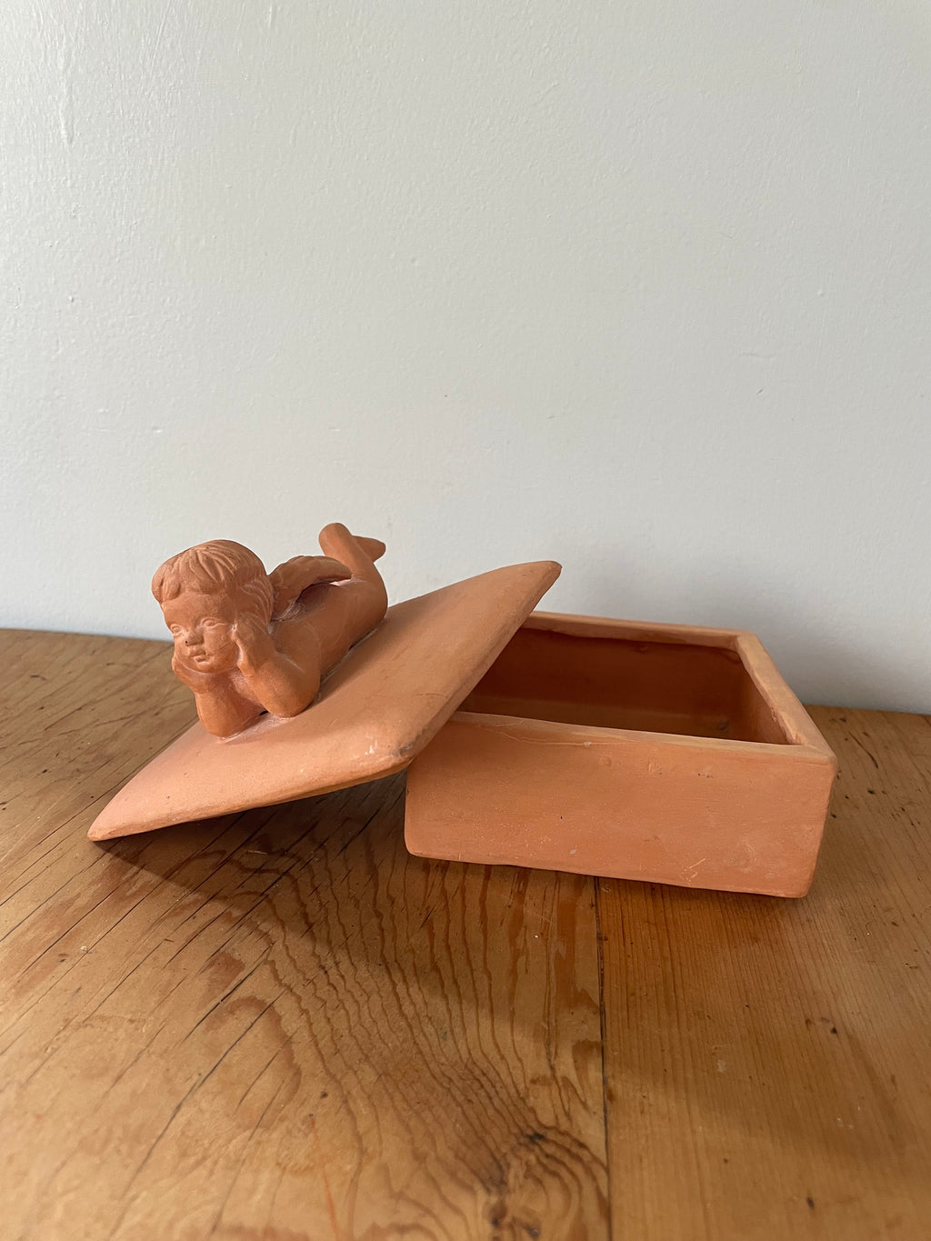 Terracotta Cherub Lidded Box
