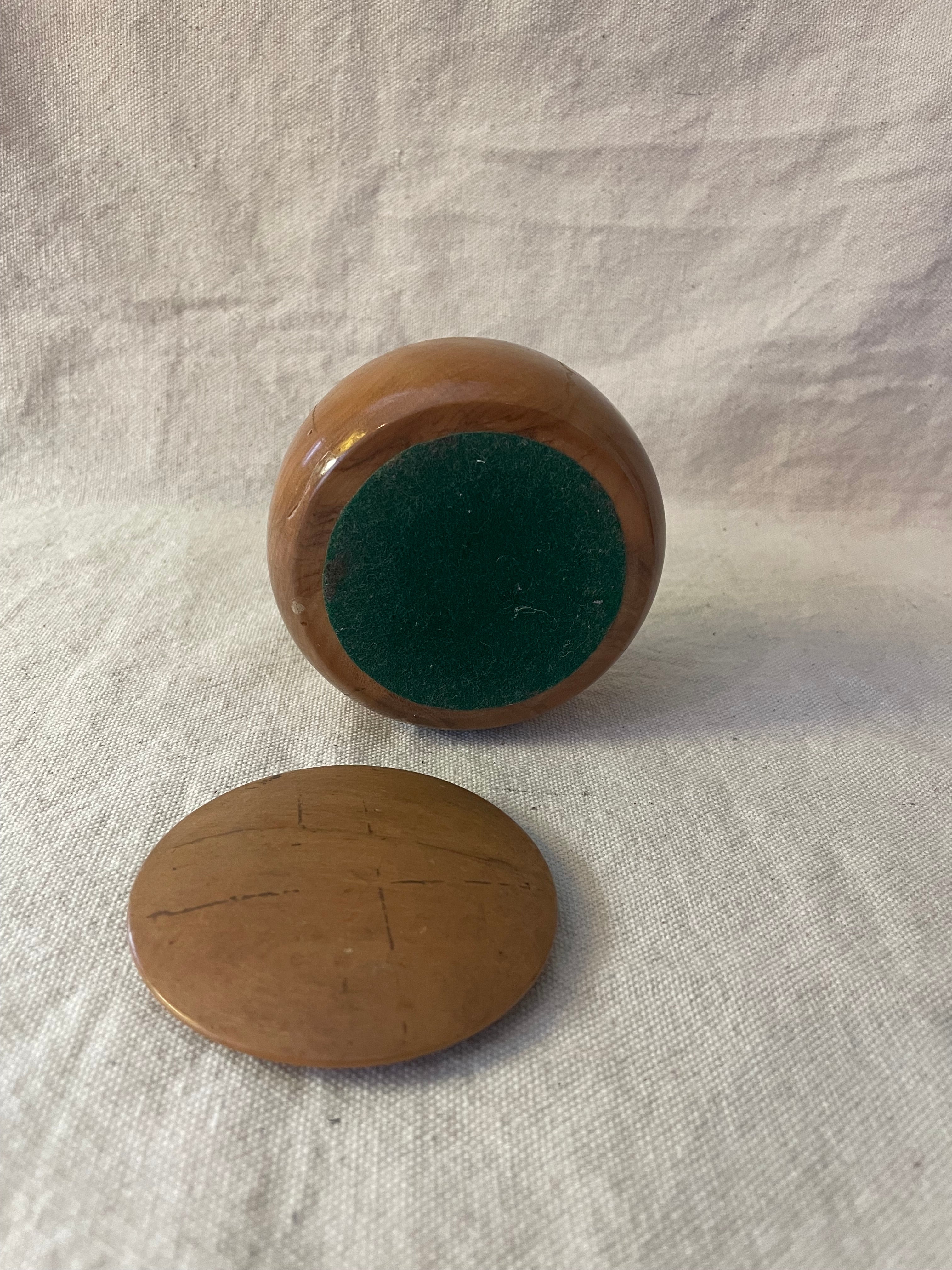 Vintage Hand Turned Wooden Trinket Box