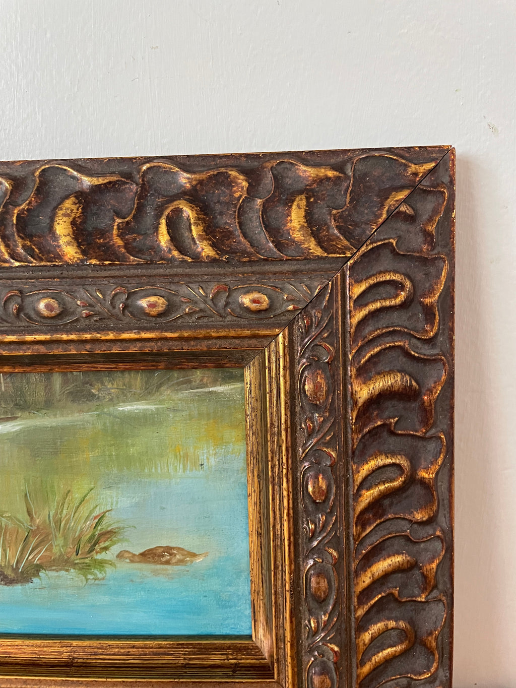 Duck Painting In Ornate Frame