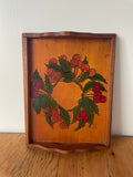 Vintage Wooden Pokerwork Tray