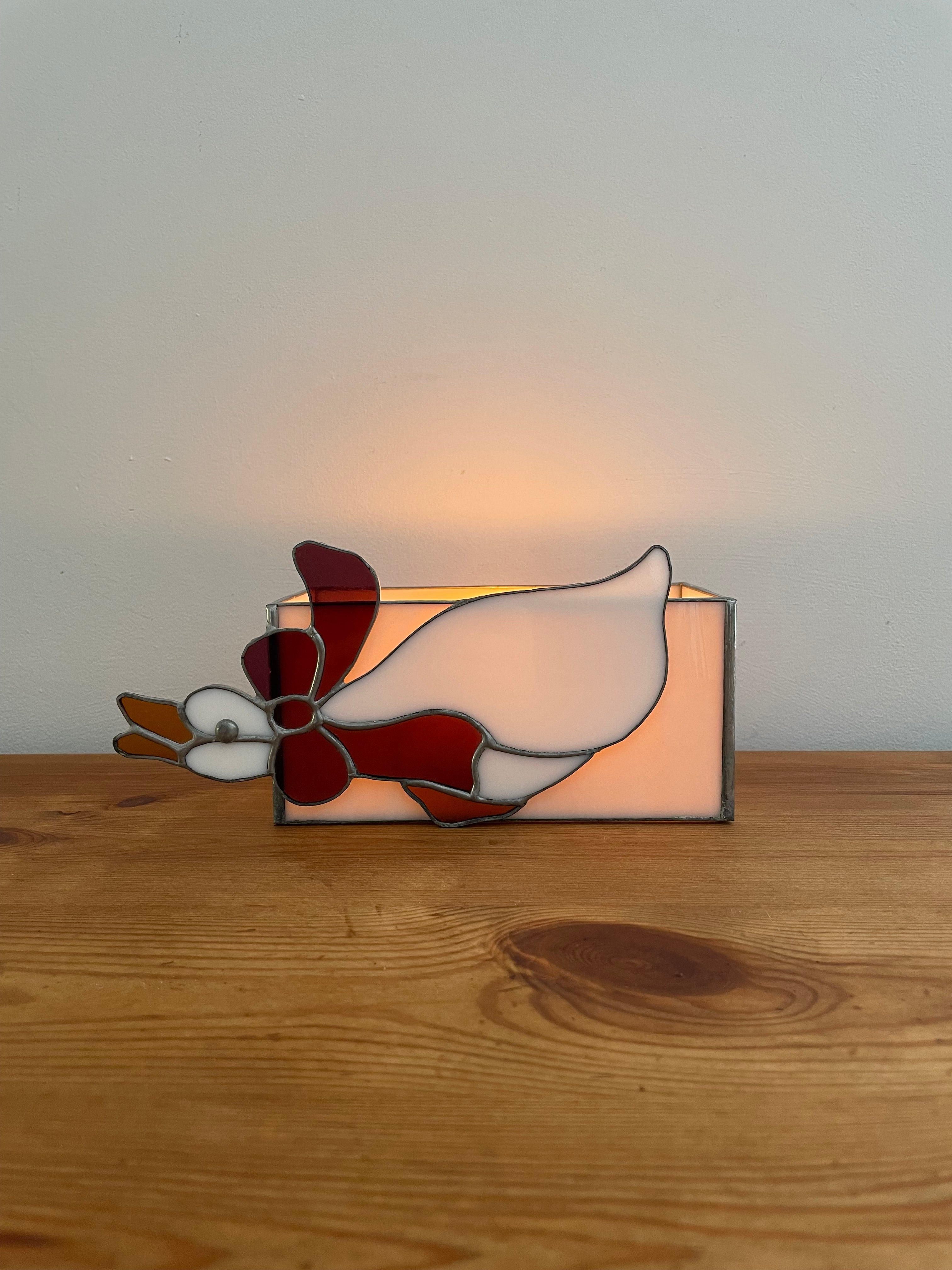 Leadlight Glass Goose Light Box