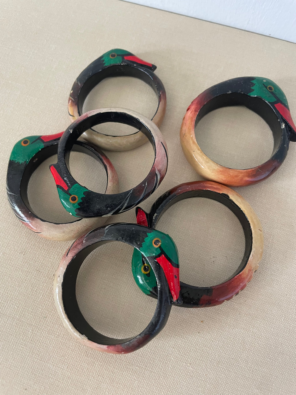 Folk Art Duck Serviette Holders