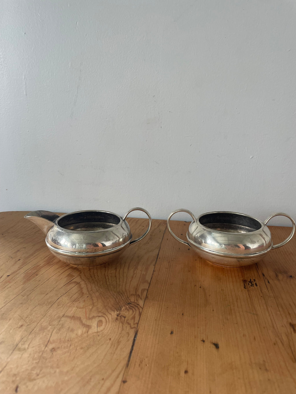 Antique Silver Plated Creamer and Sugar Set