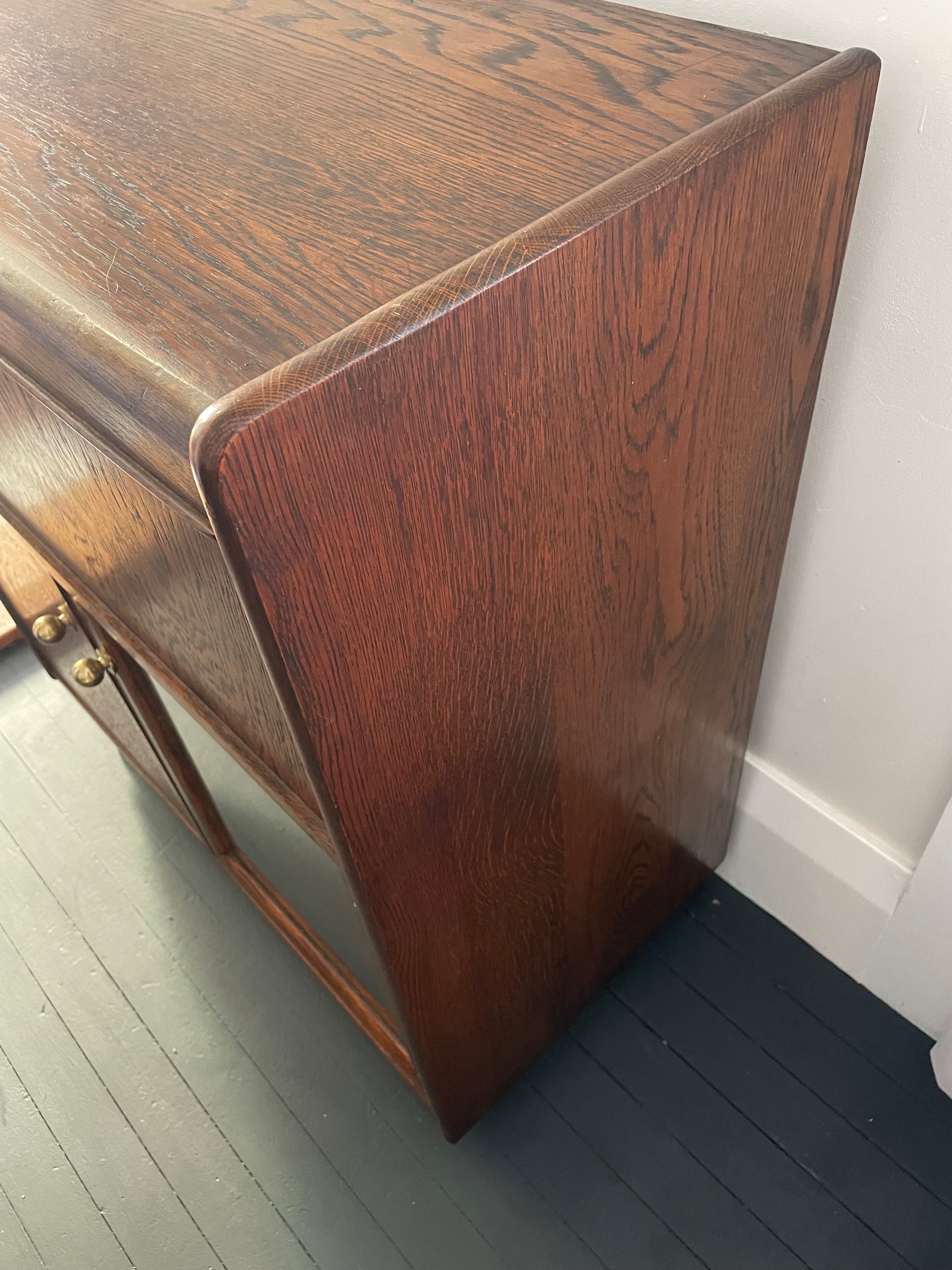 Vintage Oak Bar / Record Cabinet