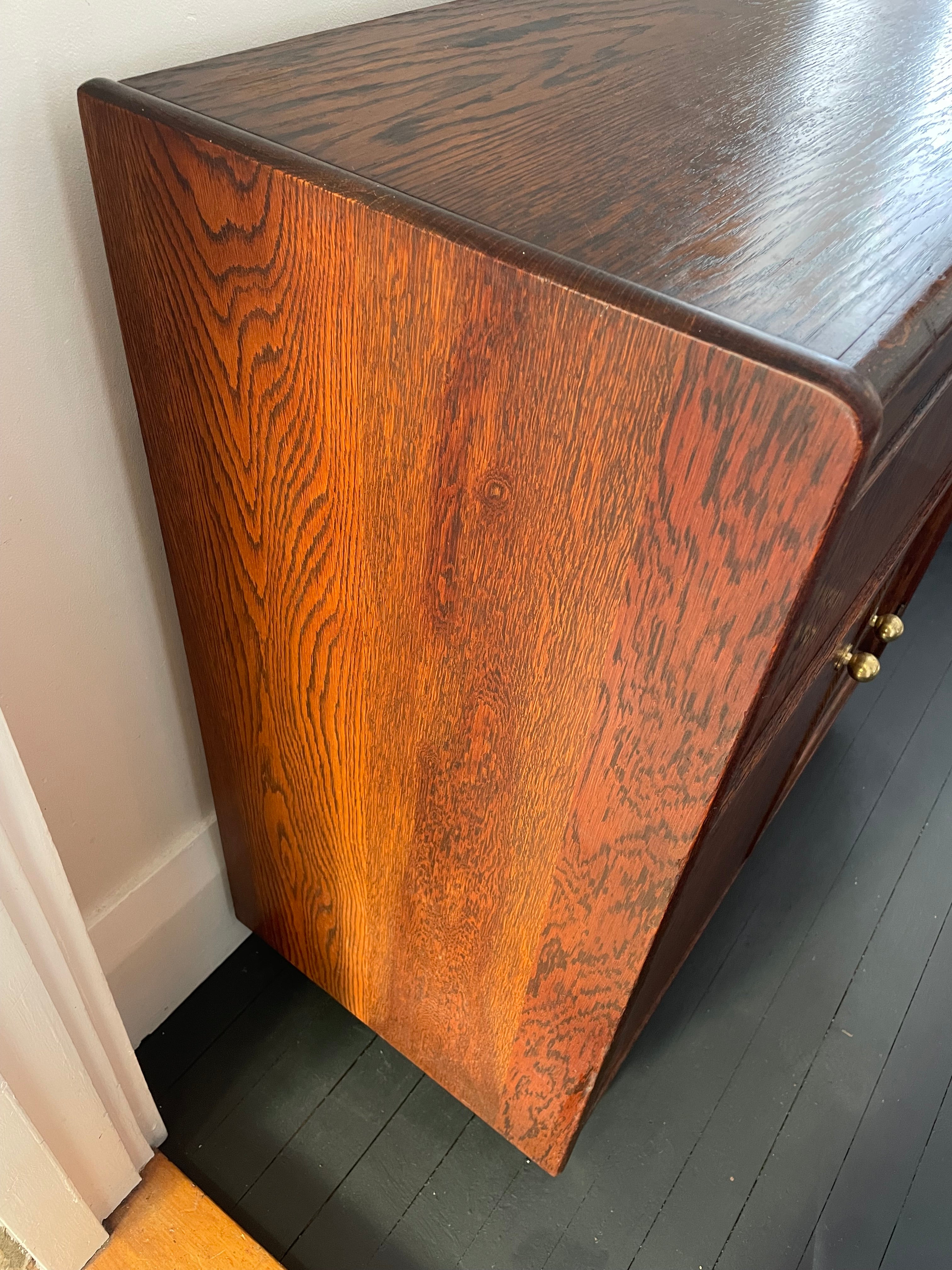 Vintage Oak Bar / Record Cabinet