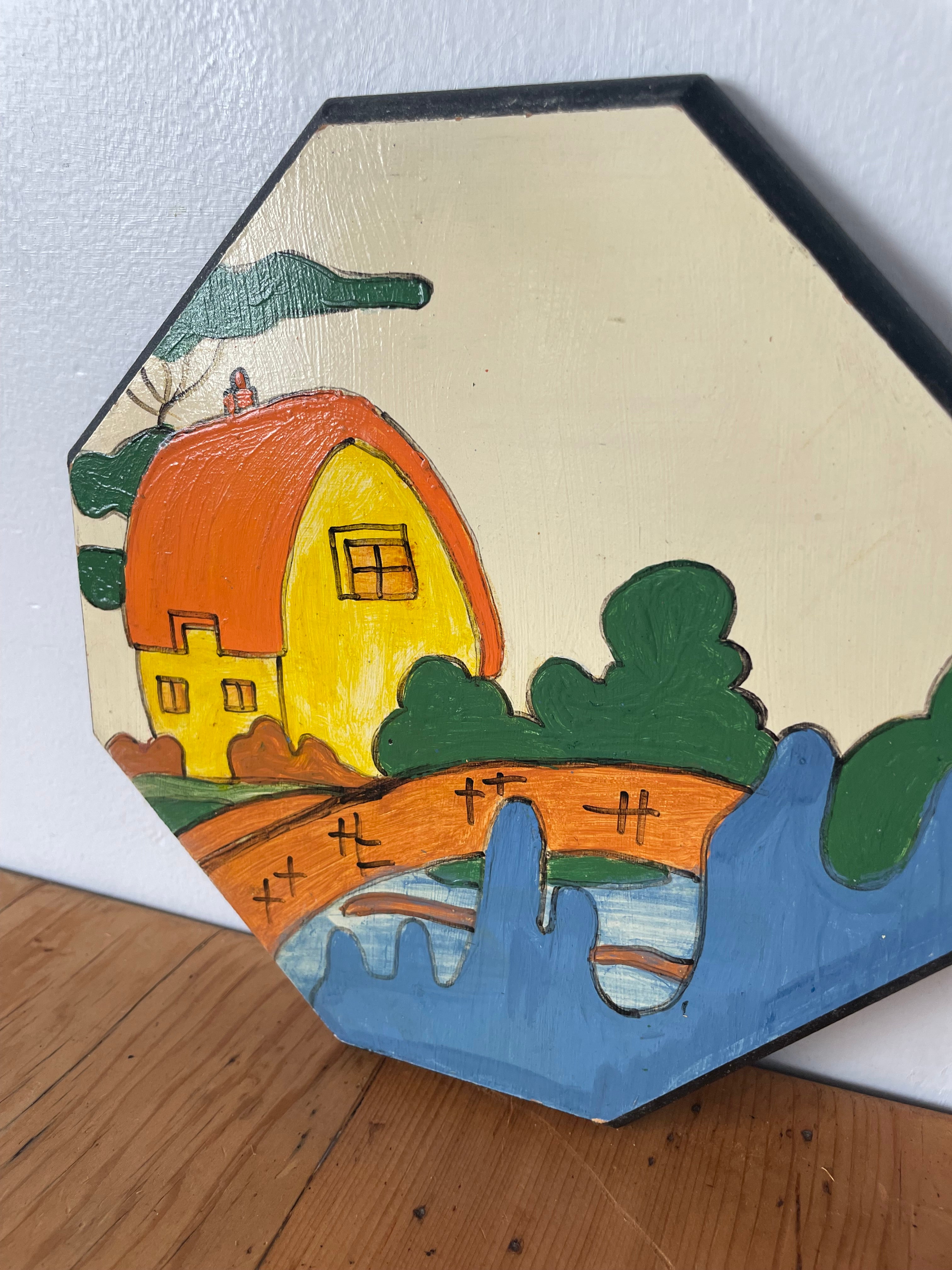Clarice Cliff Folk Art Painting