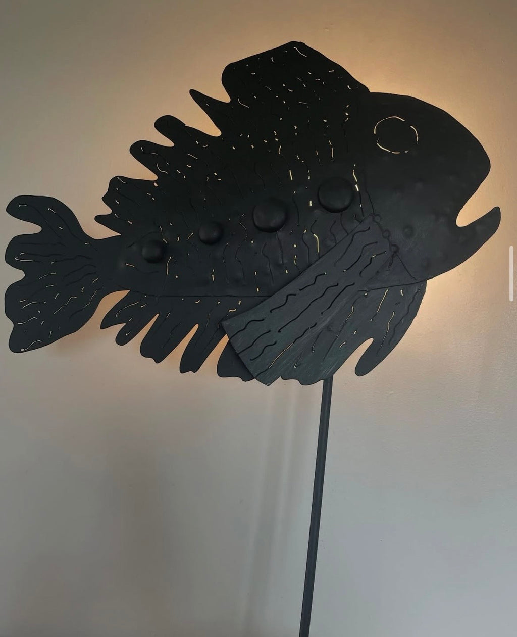 Metalwork Fish Sculpture Lamp