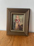 Vintage Miniature Boy With Dog