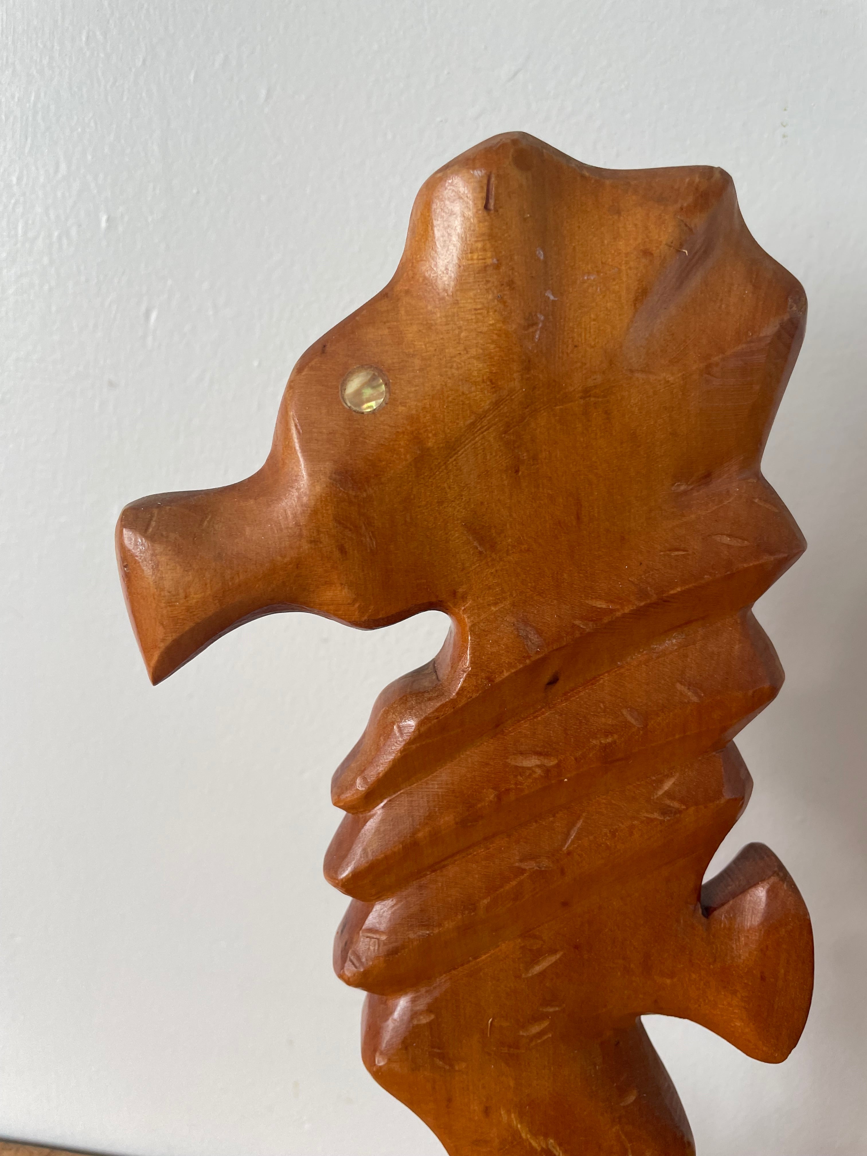 Carved Wooden Seahorse