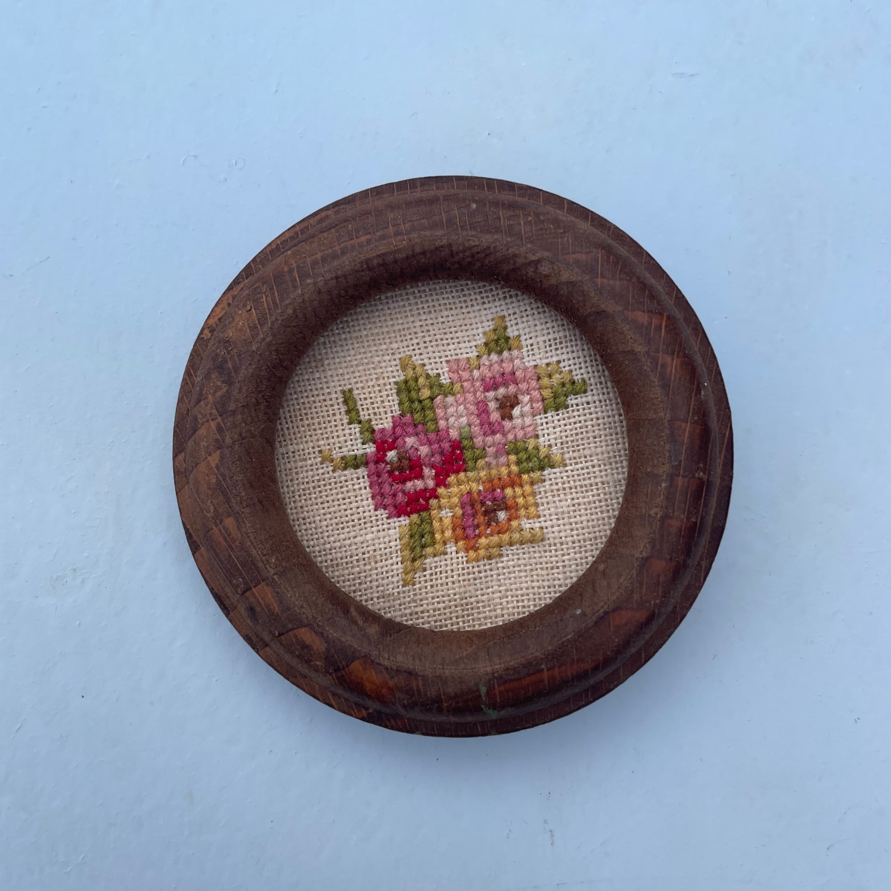 Pair Of Embroidered Posies