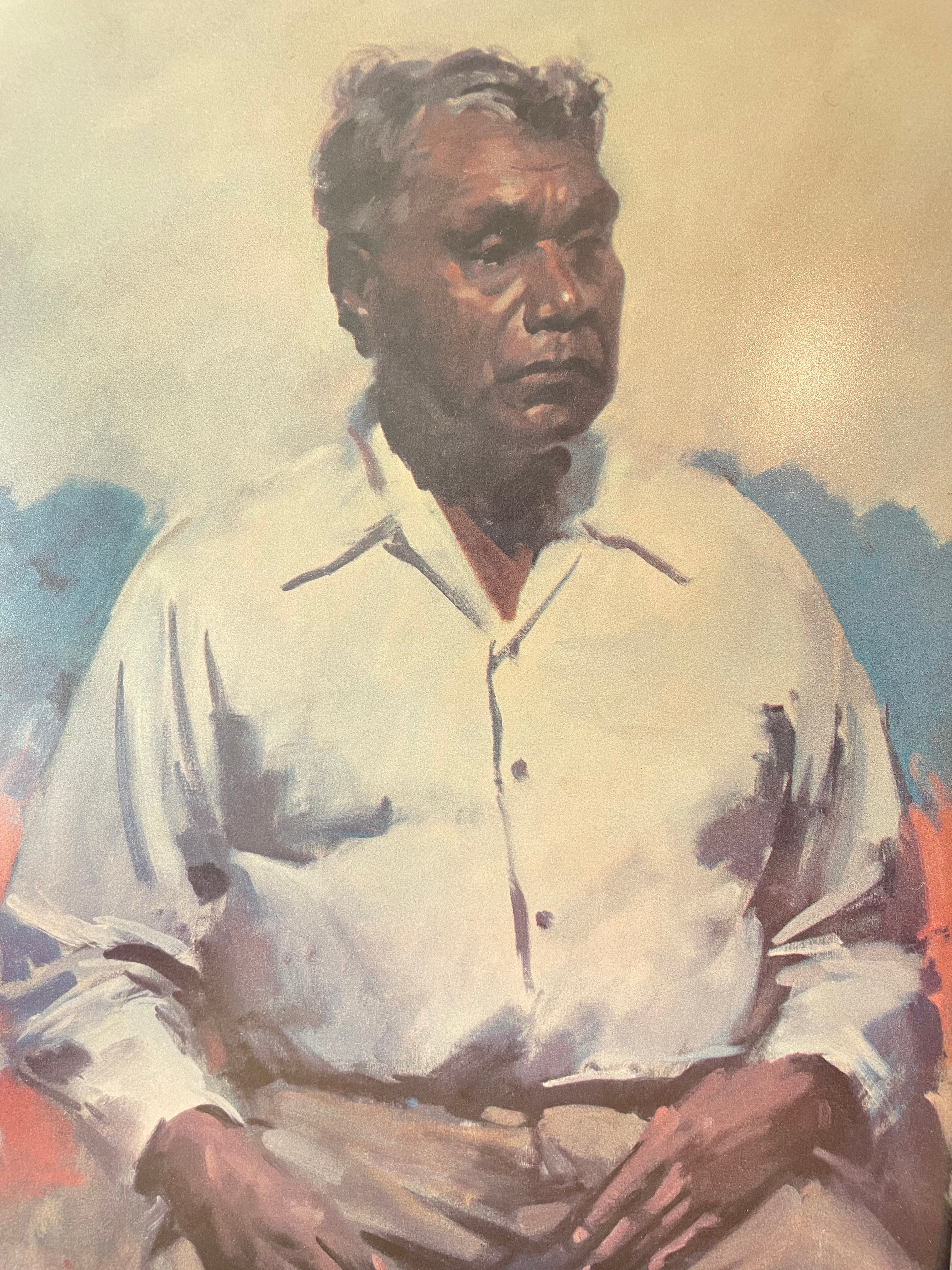 Vintage Framed Portrait of Albert Namatjira