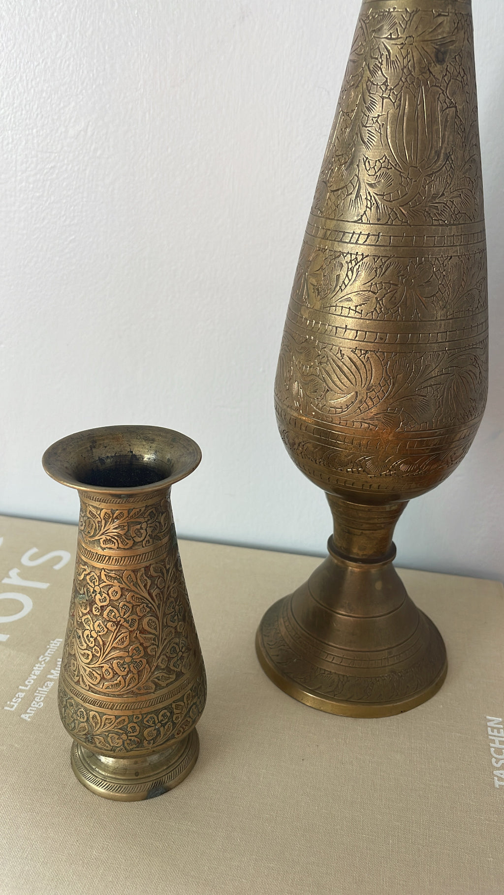 Pair Of Vintage Brass Vessels