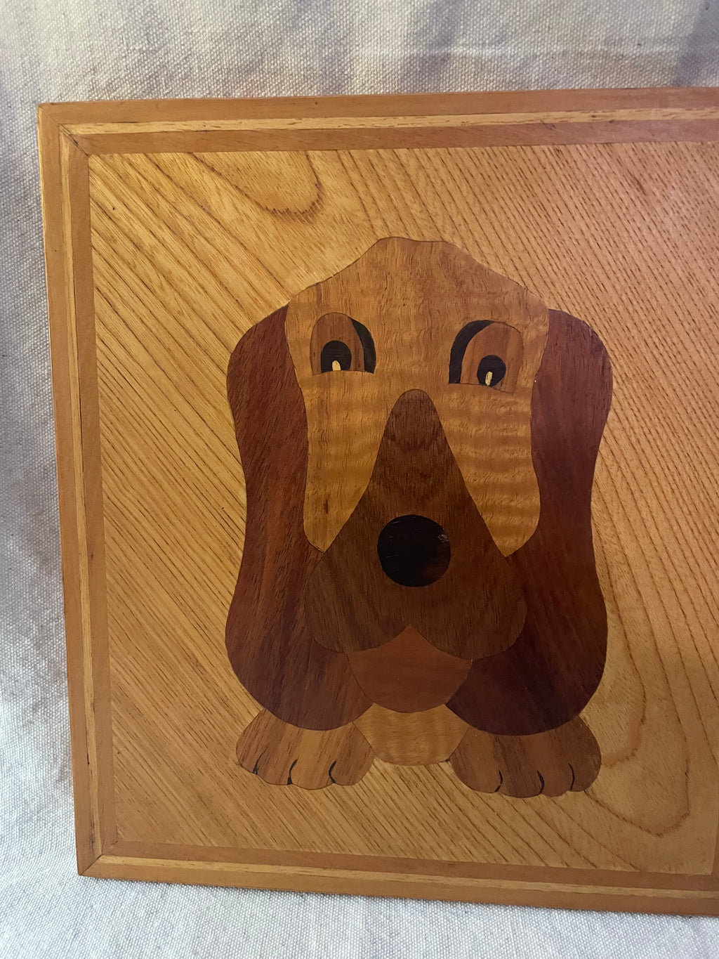 Vintage Intarsia Basset Hound