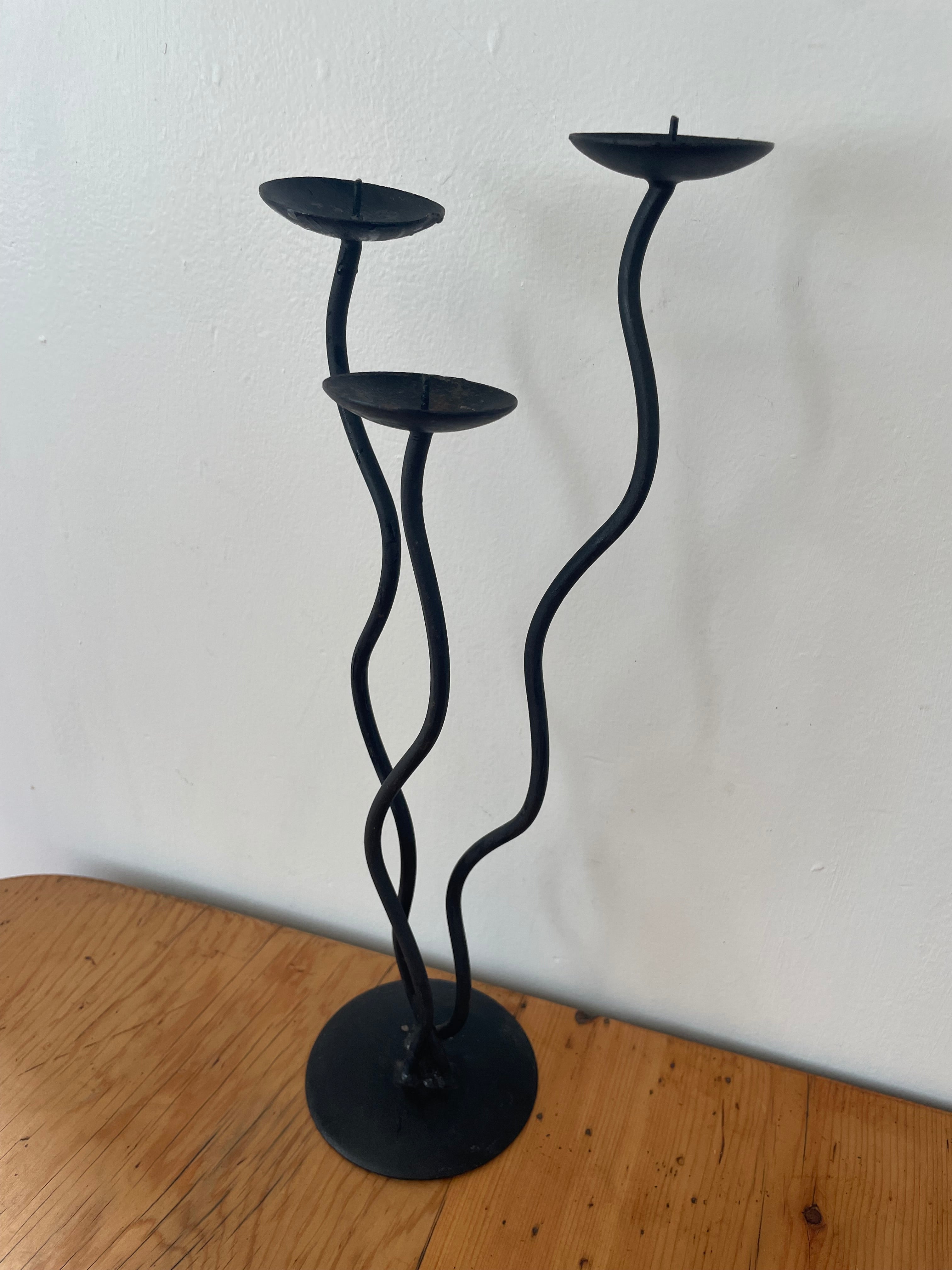 Wiggly Wrought Iron Candle Holder