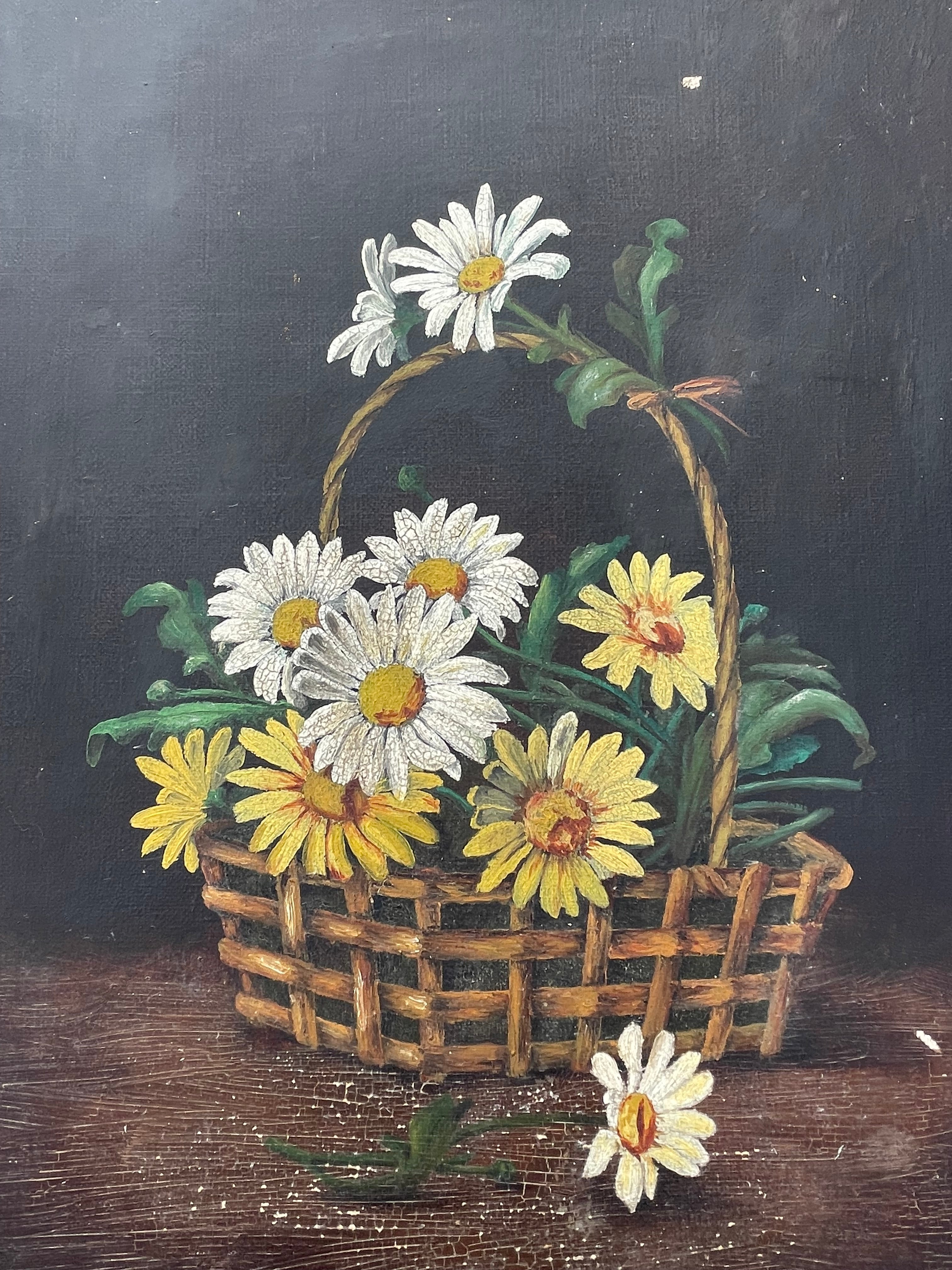 Antique Painting Sunflowers 1926