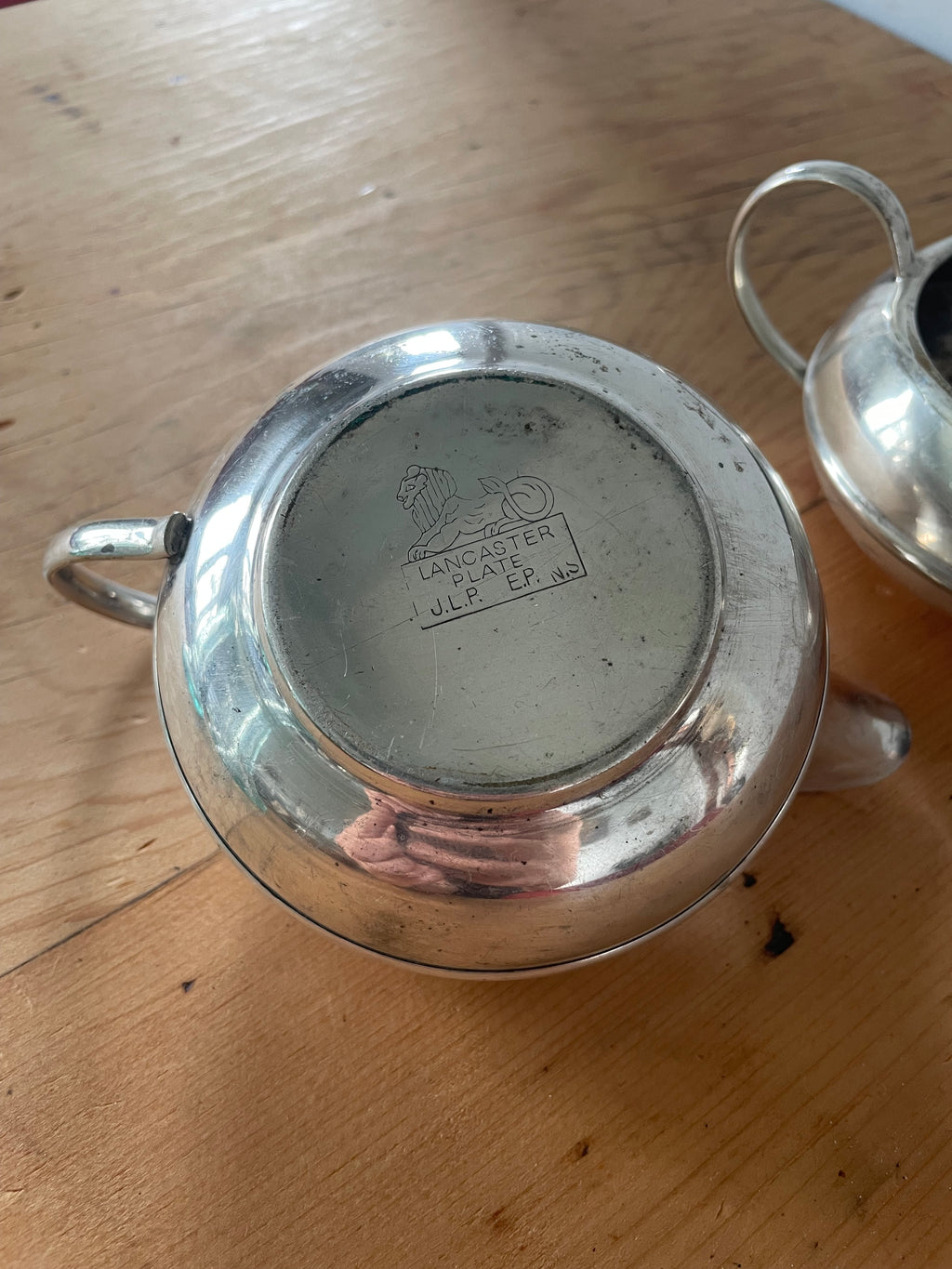 Antique Silver Plated Creamer and Sugar Set
