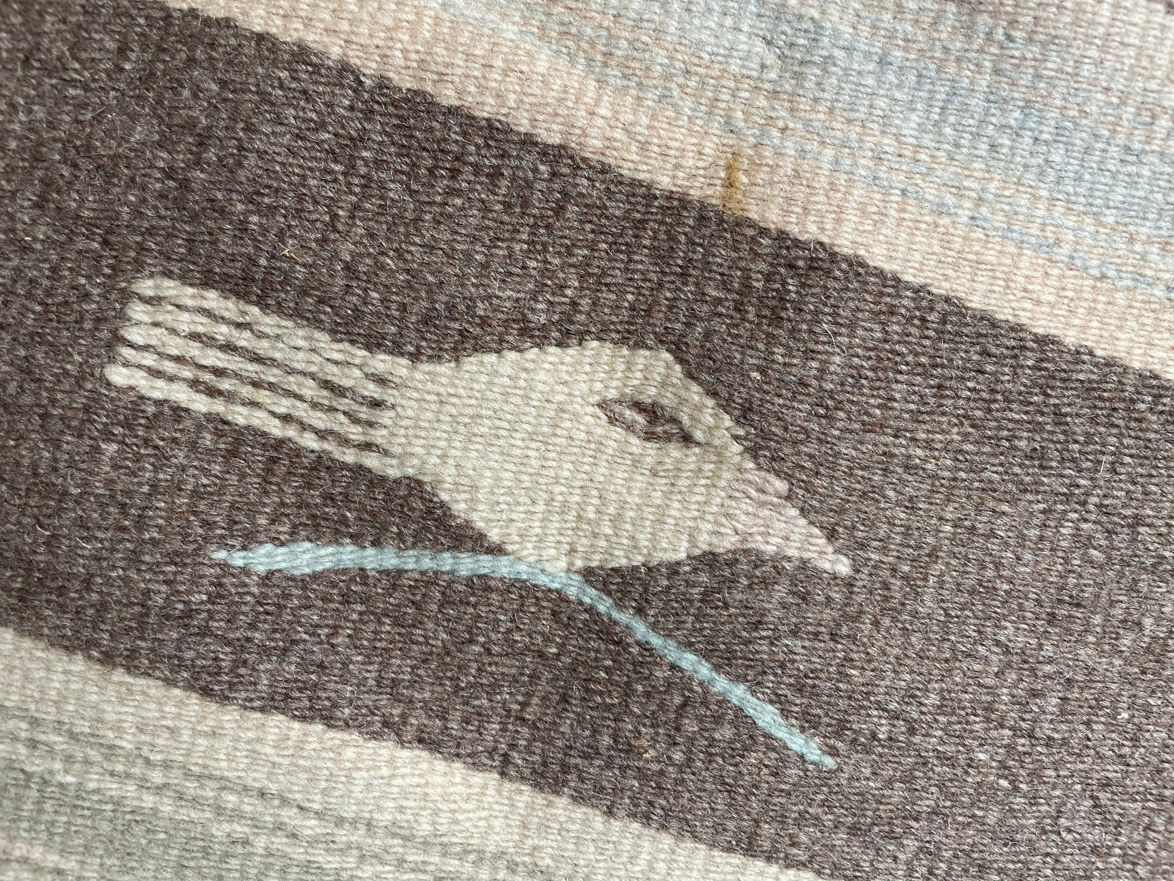 Bird And Fish Wool Kilim Rug