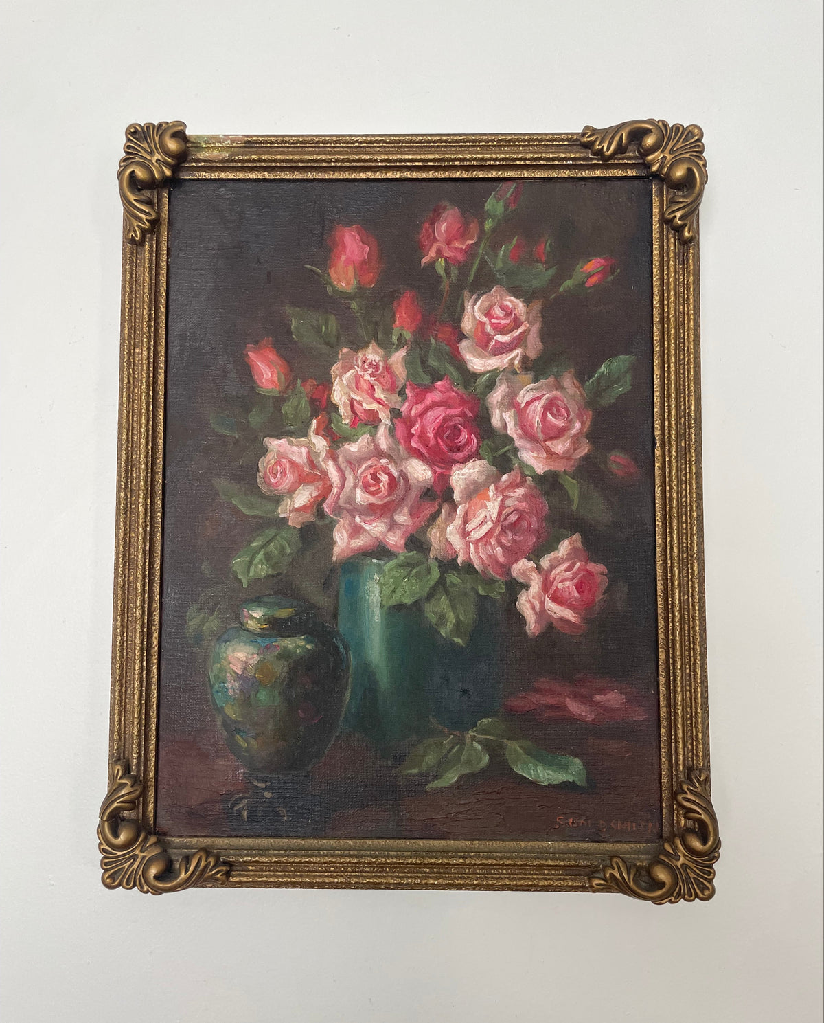 Antique Floral Still Life Painting