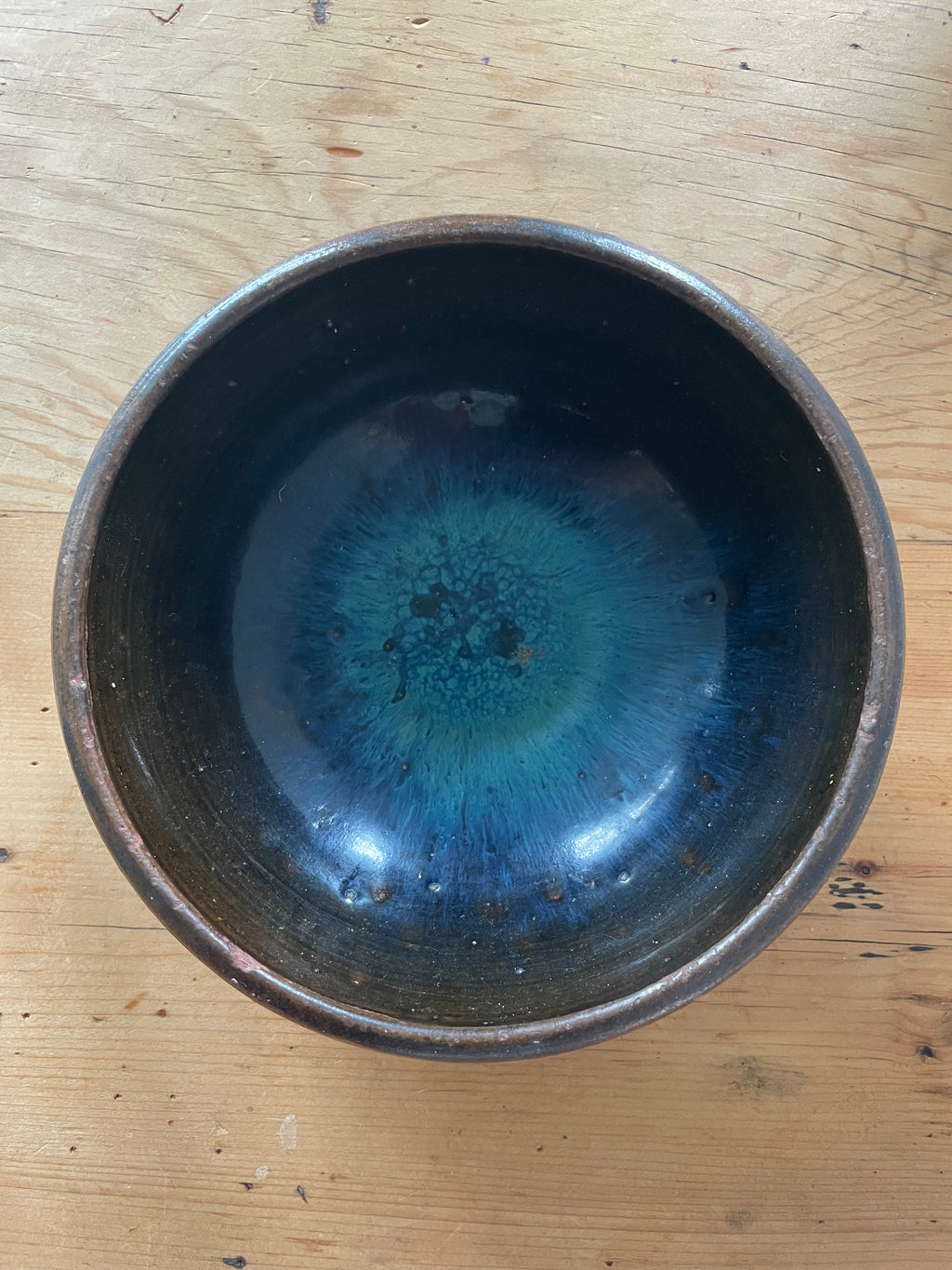 Pottery Bowl With Iridescent Glaze