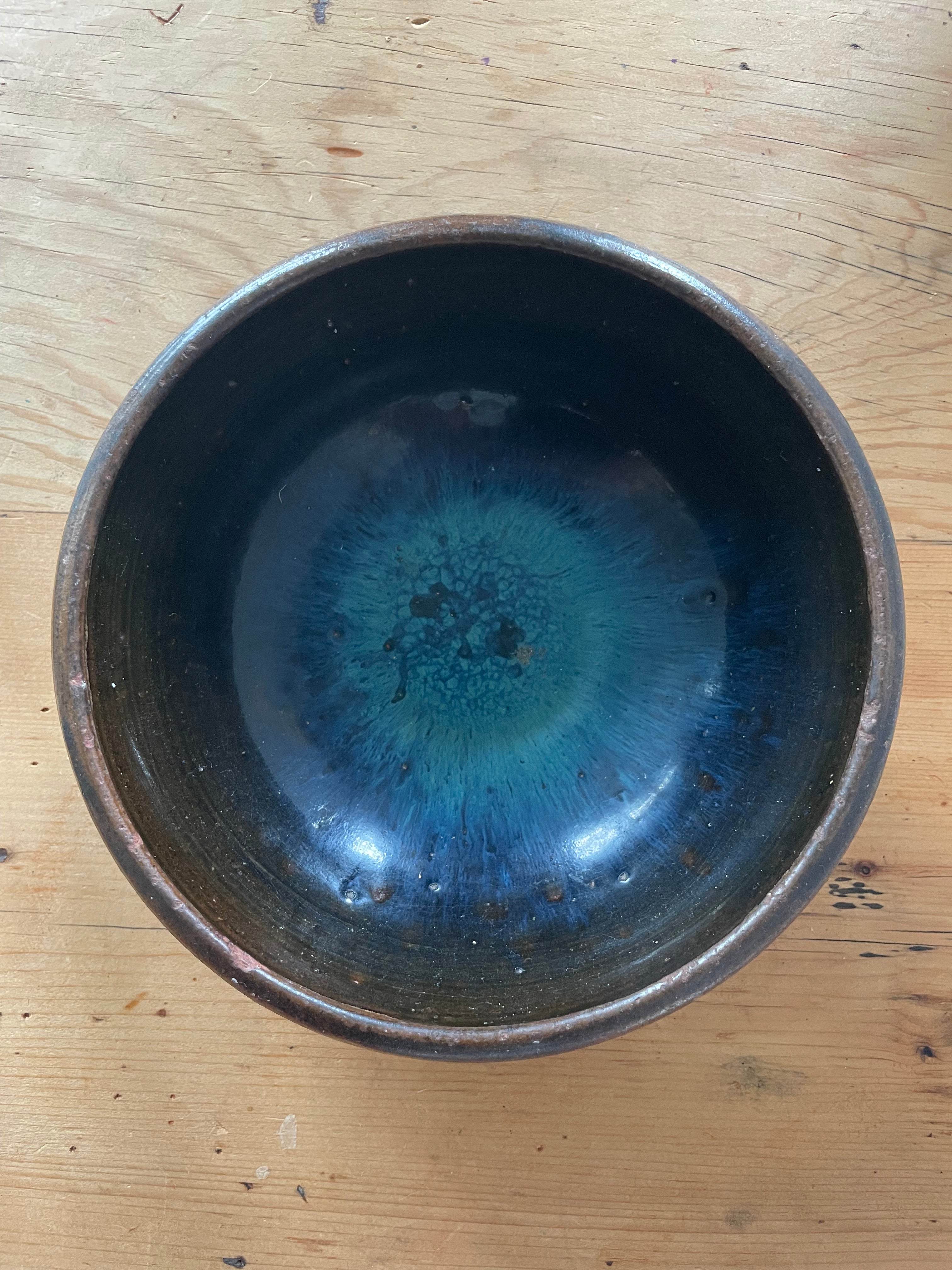 Pottery Bowl With Iridescent Glaze