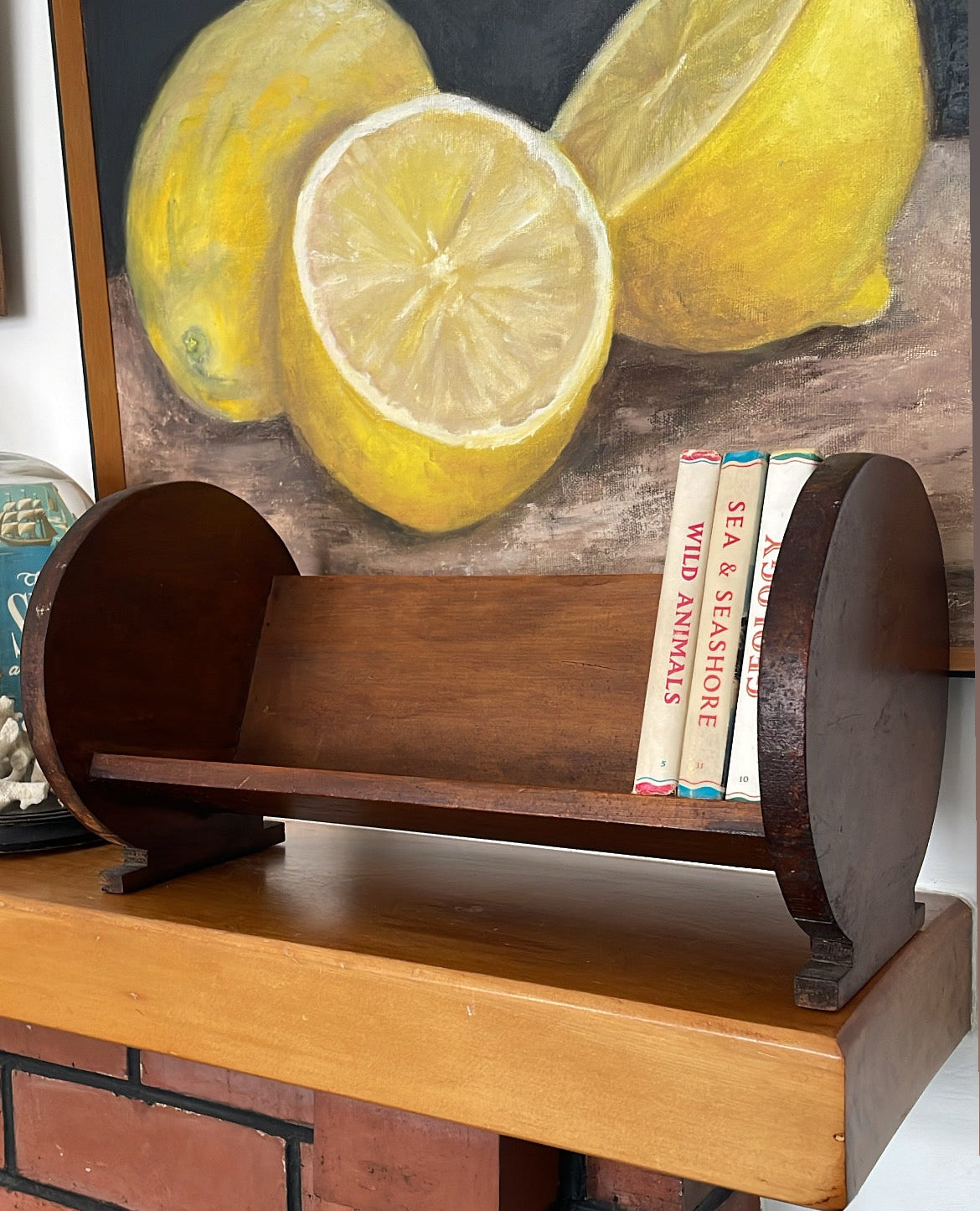 Antique Wooden Tabletop Shelf