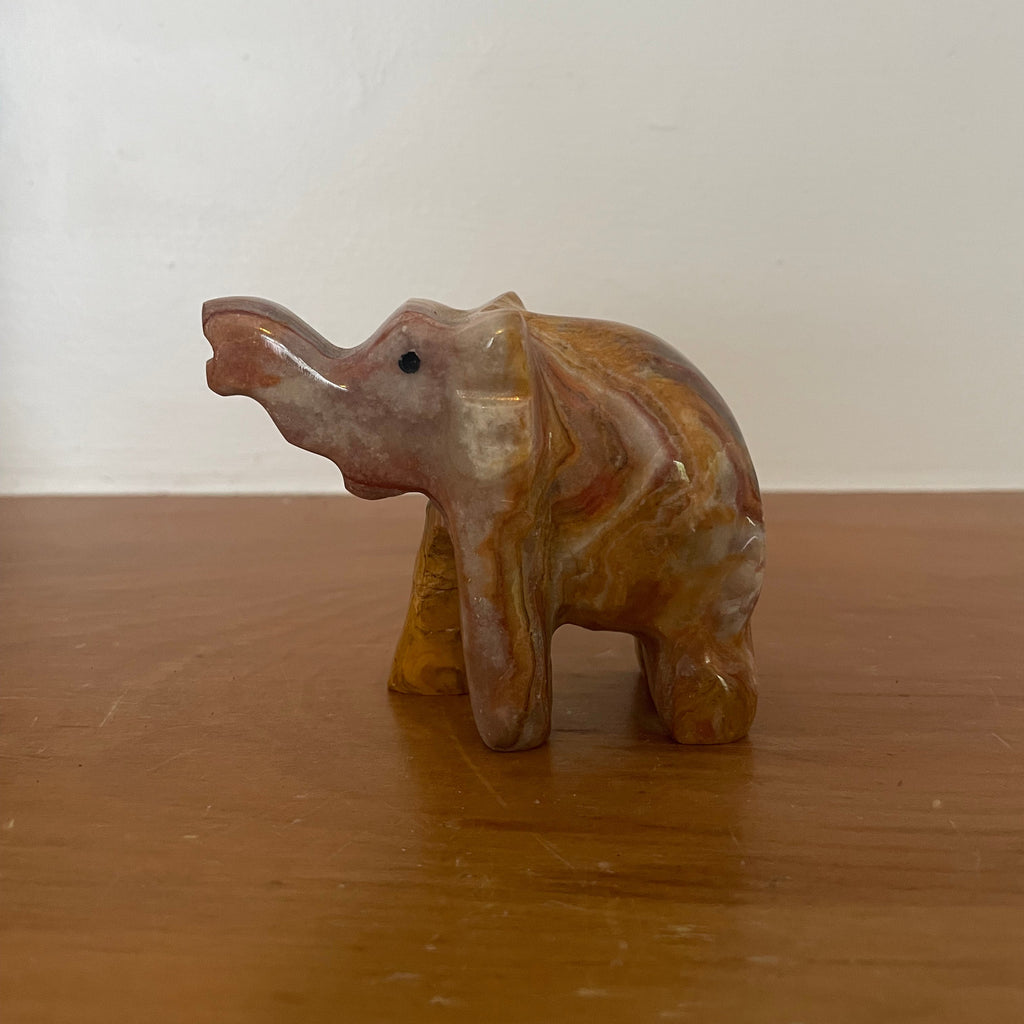 Stone Elephant Figurine