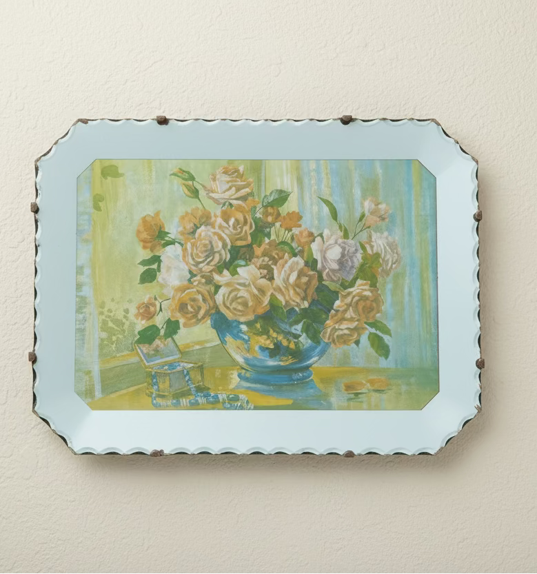 Vintage Floral Picture Mirror
