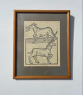 Horse & Unicorn Woodcut Print