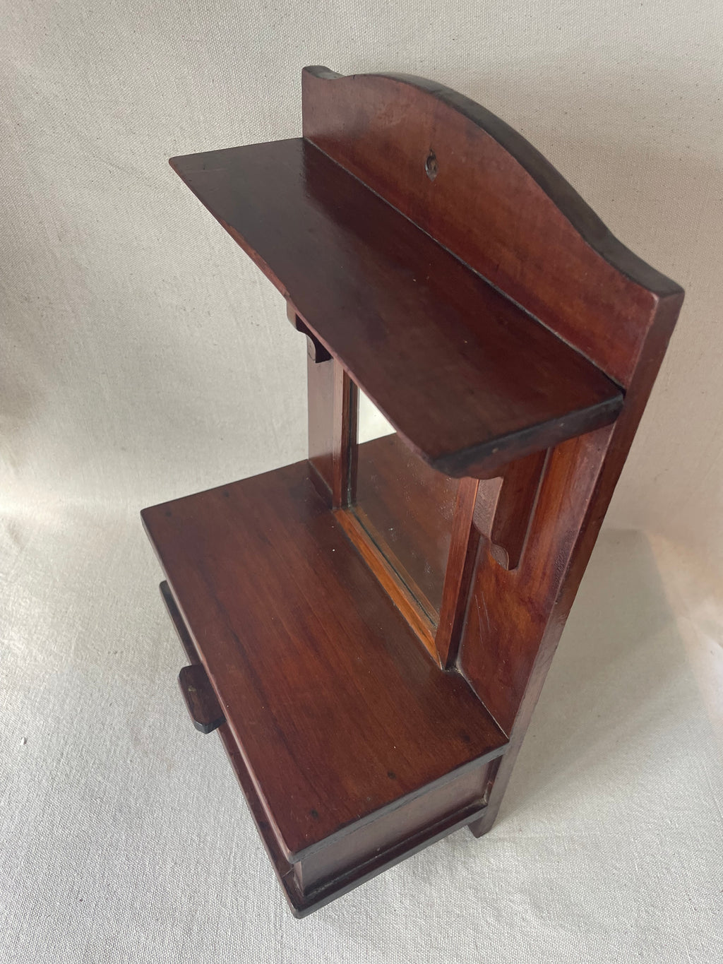 Wooden Standing Folk Mirror With Drawer