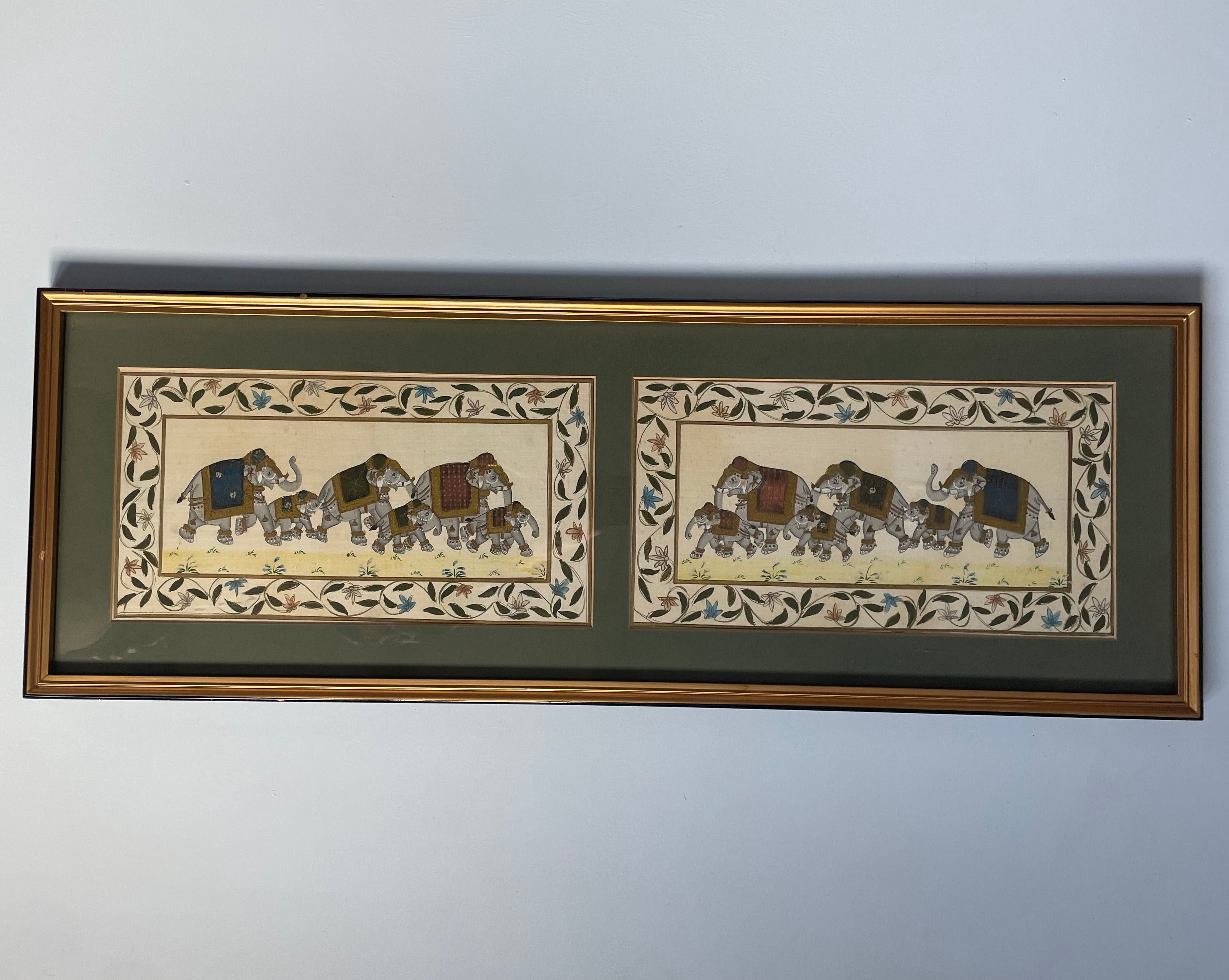 Framed Elephant Family