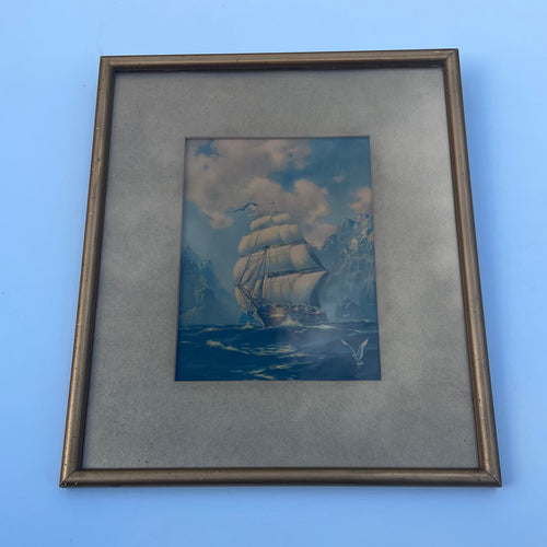 Antique Gold Ship Print