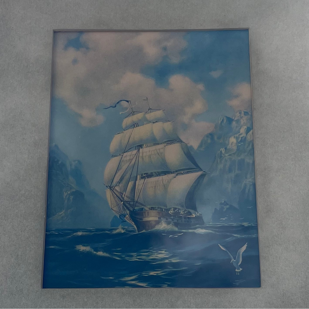 Antique Gold Ship Print