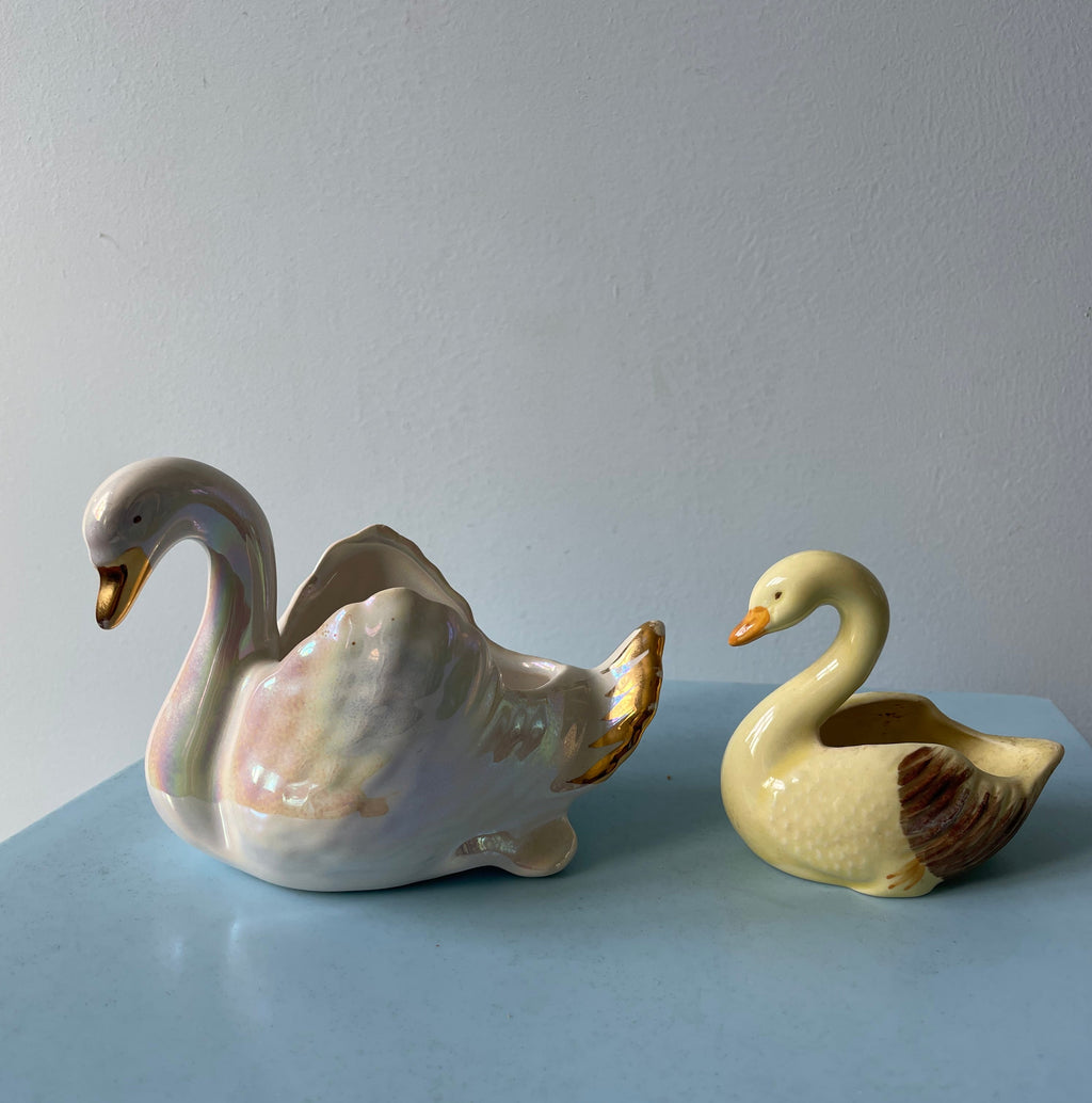 Vintage Swan Pair