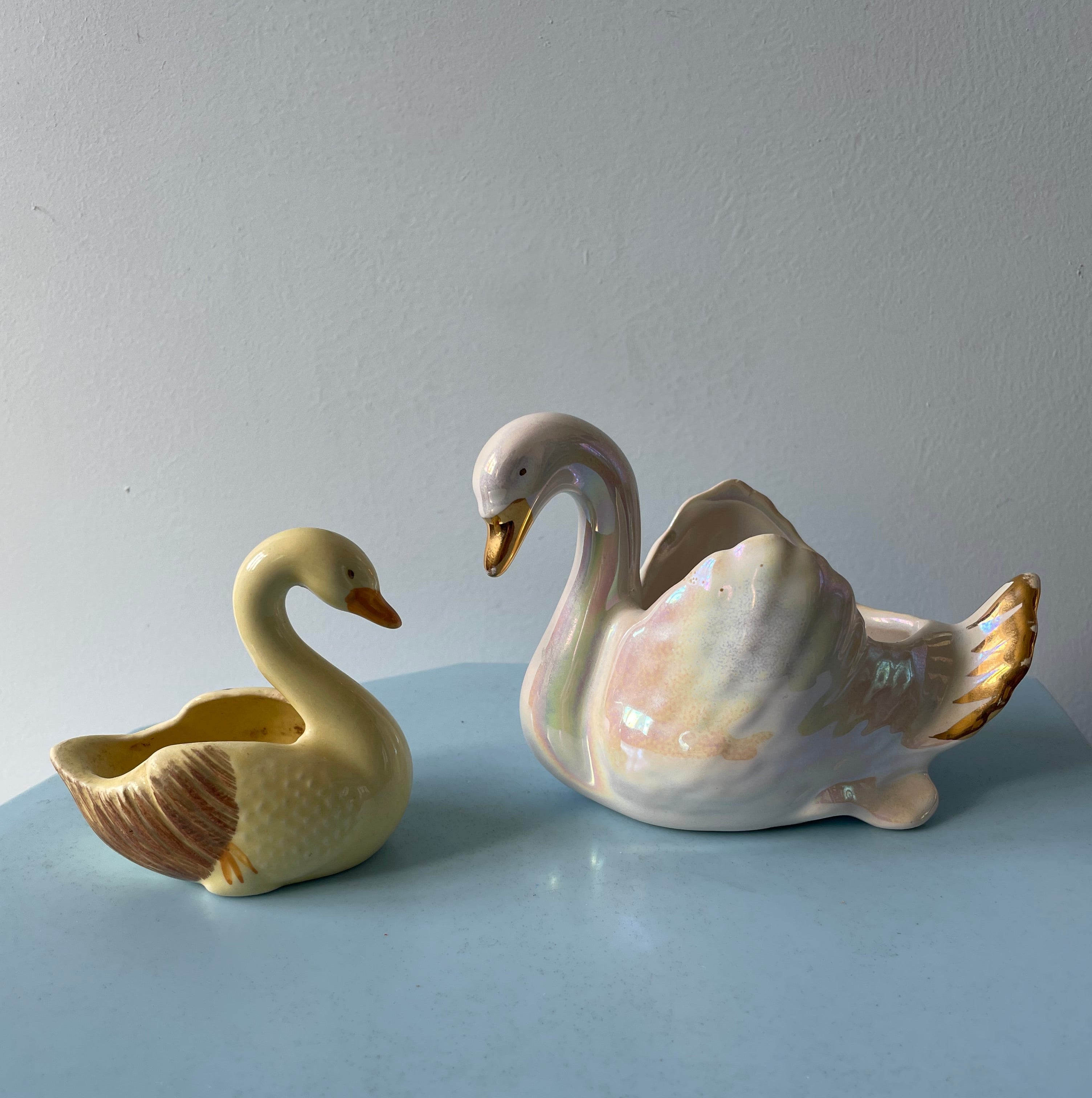 Vintage Swan Pair