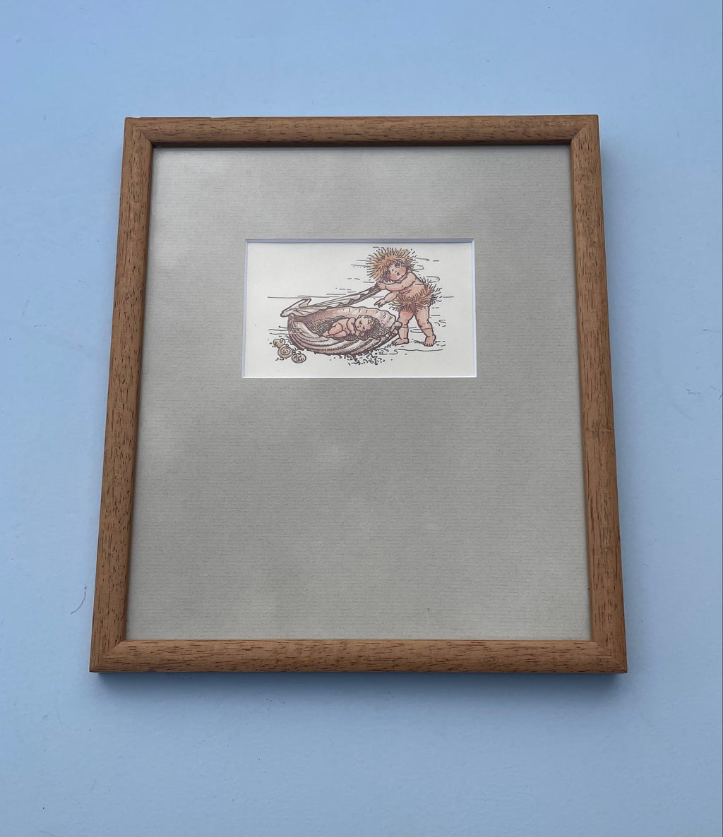 Gumnut Baby Print - Clam With Sleeping Baby
