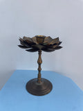 Vintage Brass Lotus Candleholder