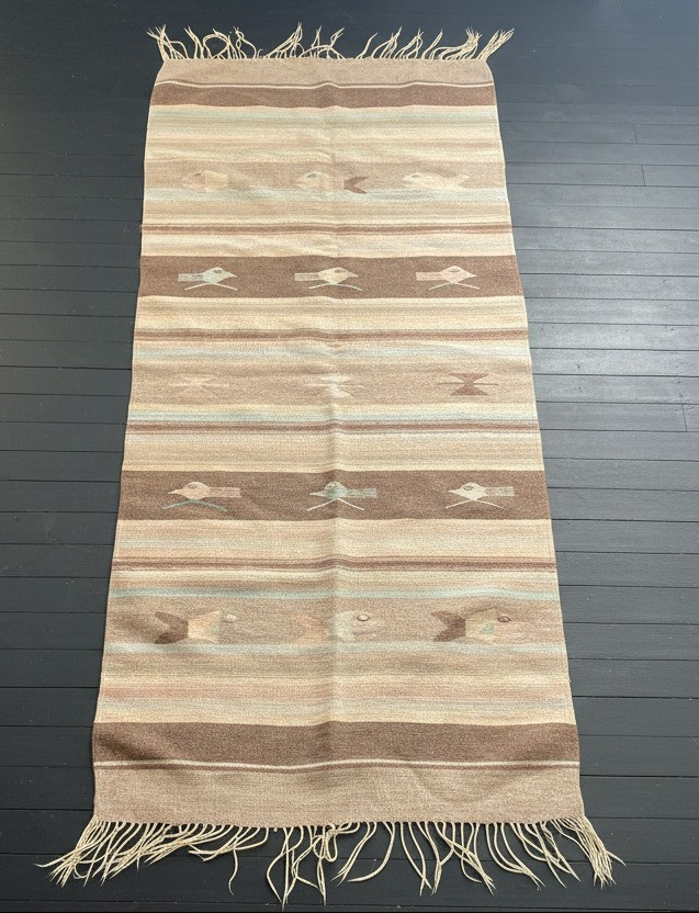 Bird And Fish Wool Kilim Rug