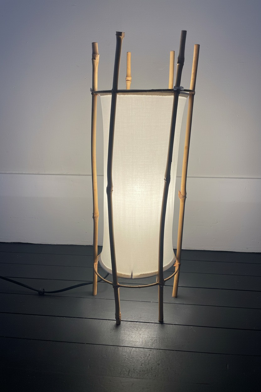 Vintage Bamboo Standing Lamp