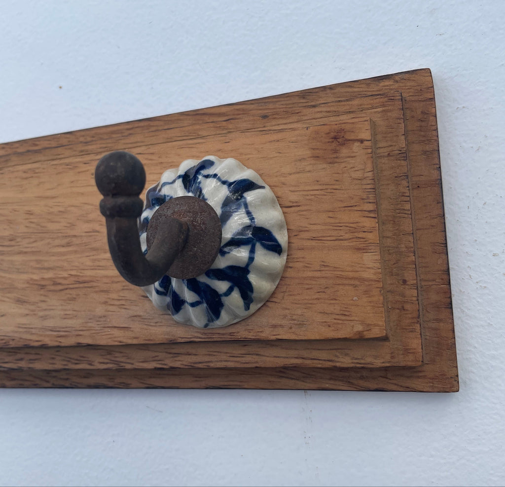 Vintage Blue And White Wall Hook rack