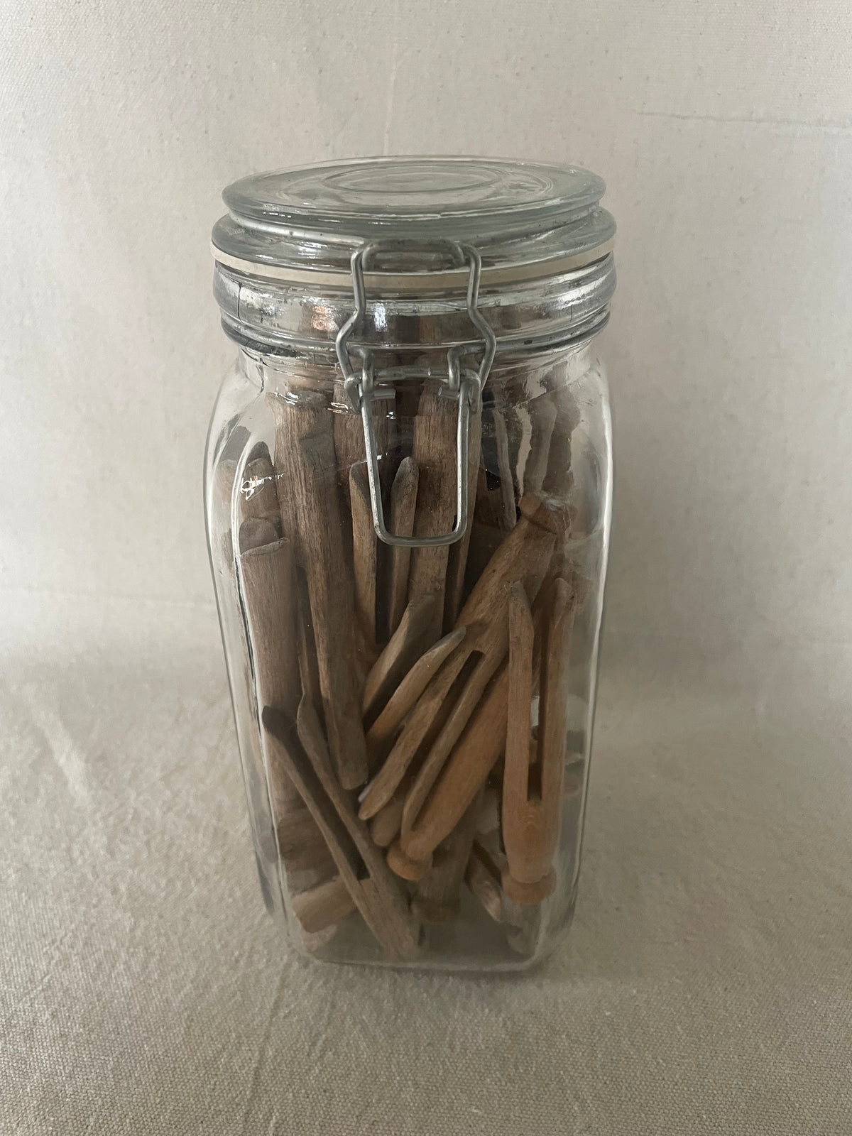 Vintage Wooden Peg Jars