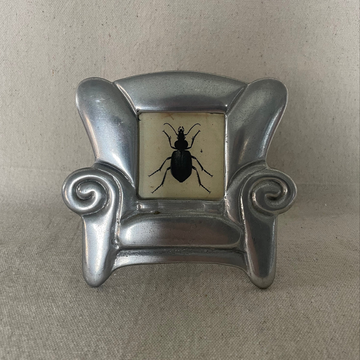 Quirky Vintage Armchair Photo Frame with Beetle Print
