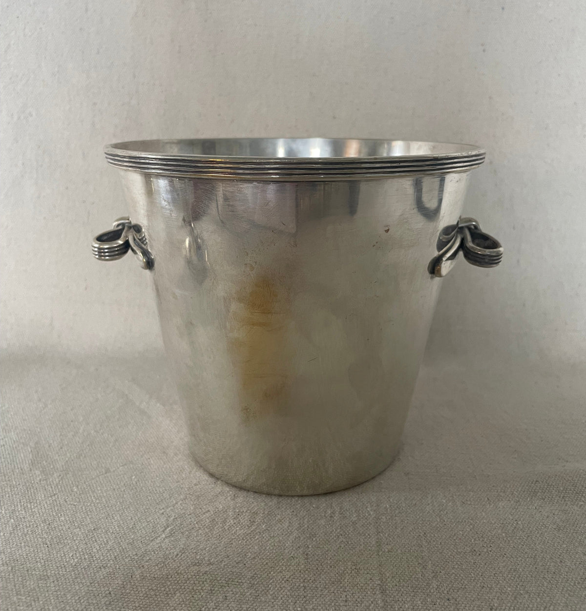 Vintage Bow Handle Silver-Plated Ice Bucket