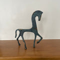 Vintage Mid-Century Modern Etruscan Horse Sculpture – Heavy Brass w/ Verdigris Patina