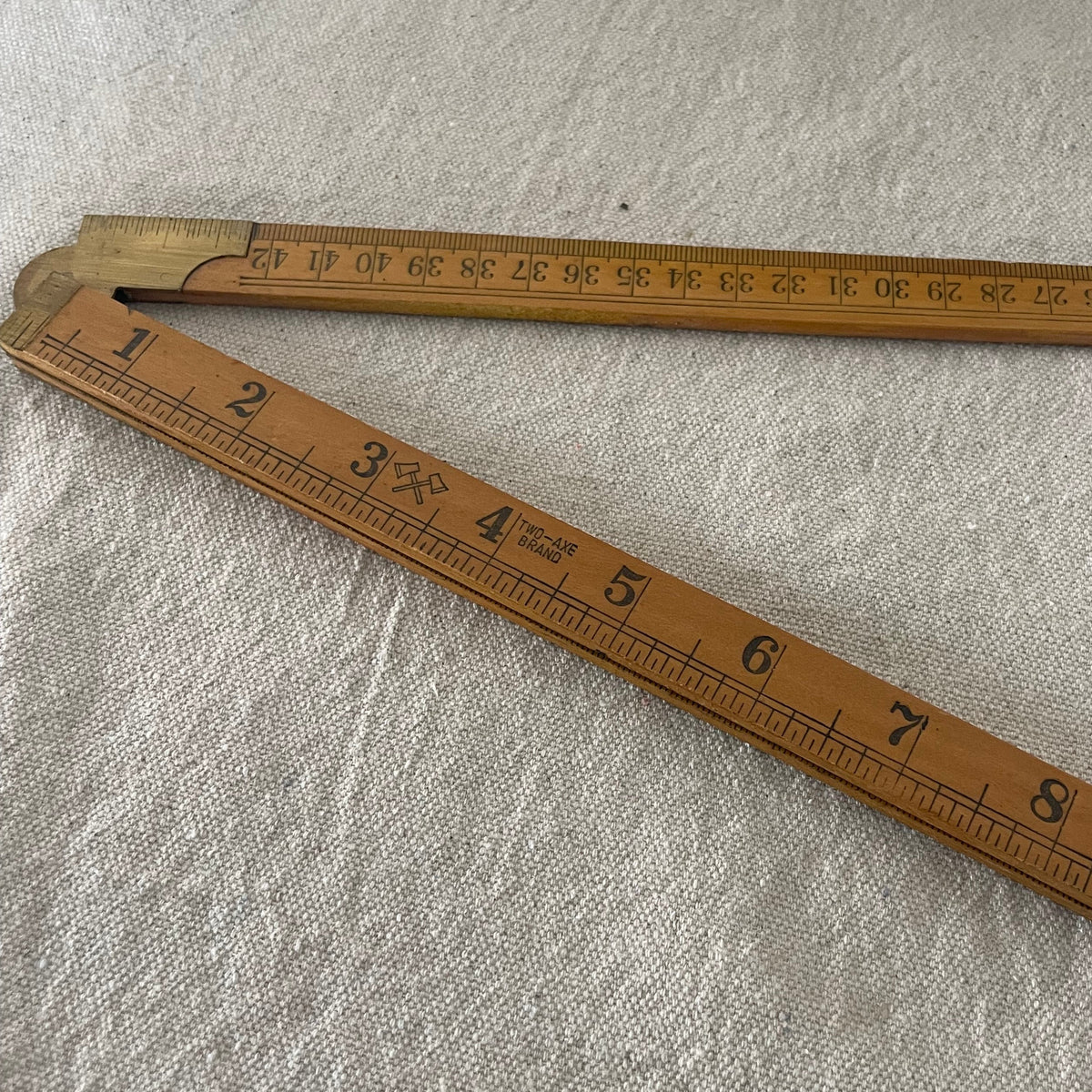 Vintage Brass And Timber Ruler
