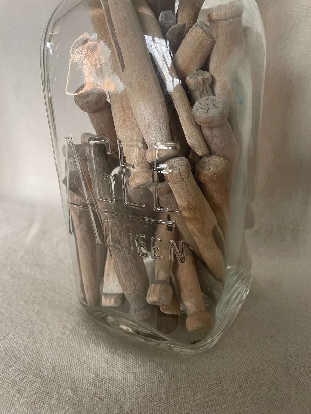 Vintage Wooden Peg Jars