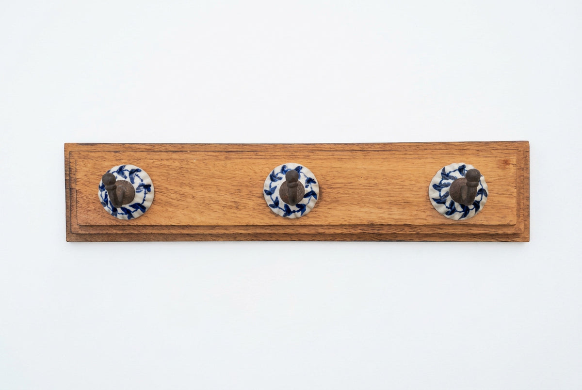 Vintage Blue And White Wall Hook rack