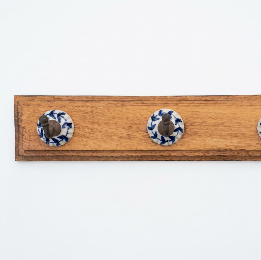 Vintage Blue And White Wall Hook rack