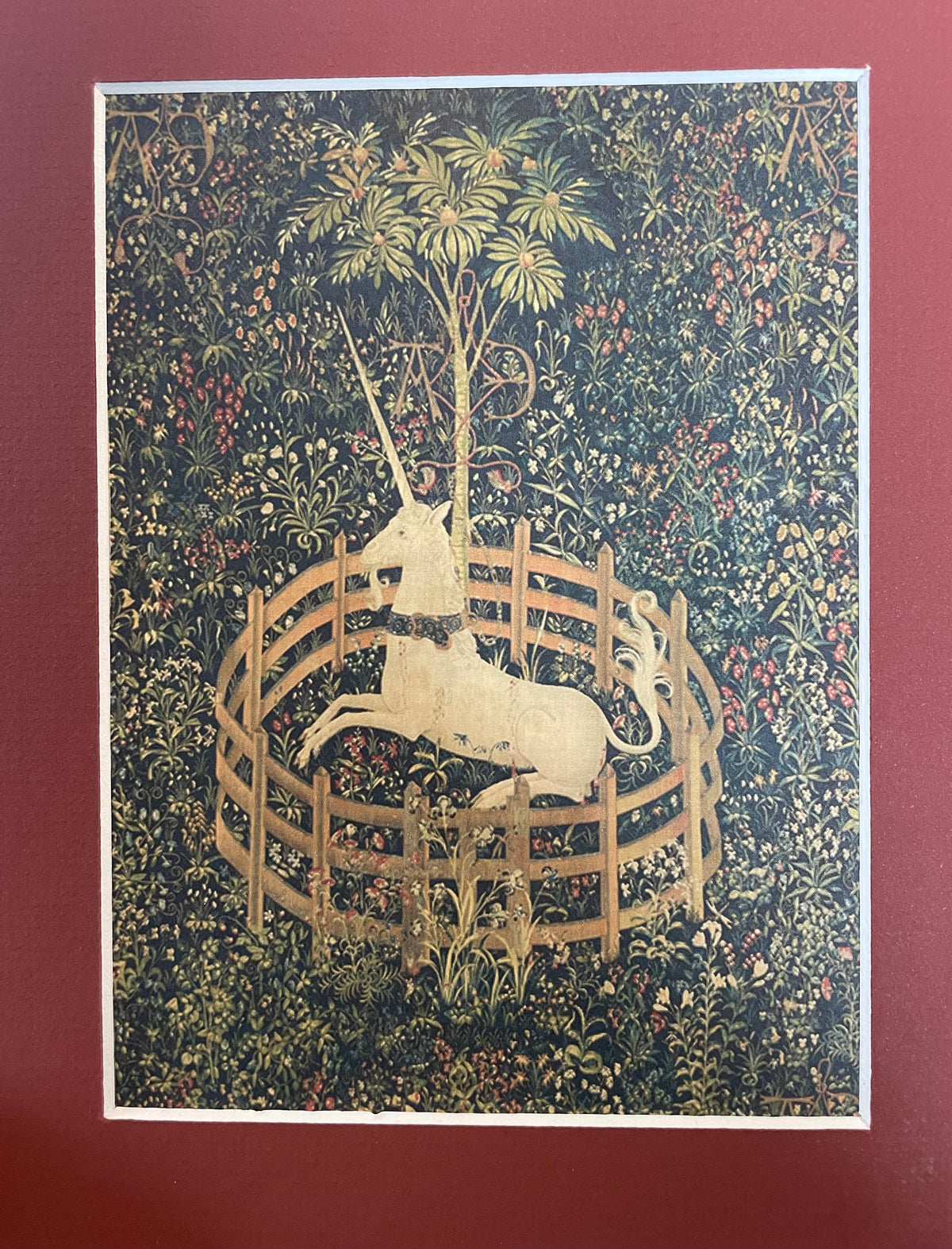 Unicorn Rests In A Garden Print
