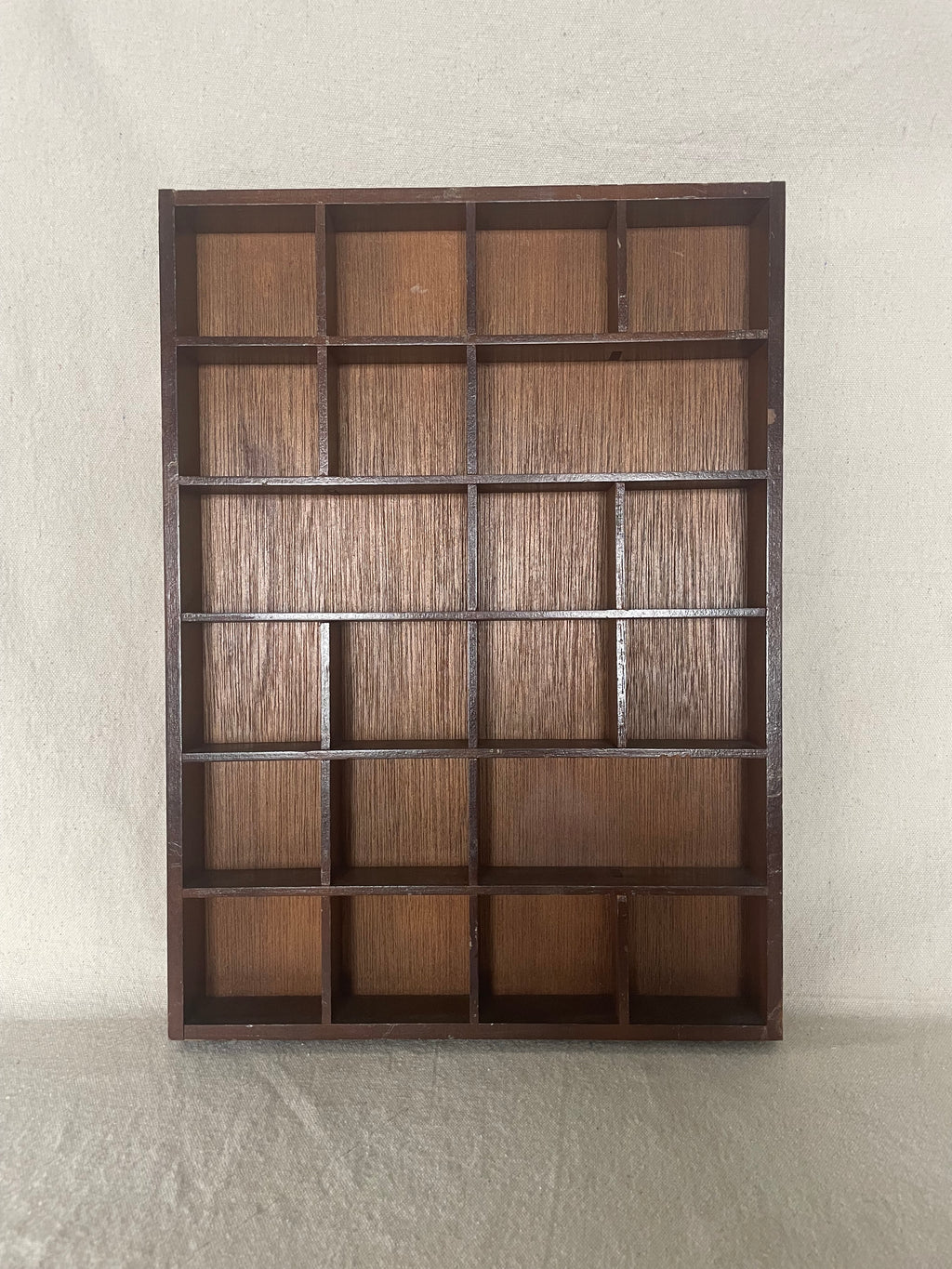 Vintage Dark Timber Printers Tray / Shadow Box